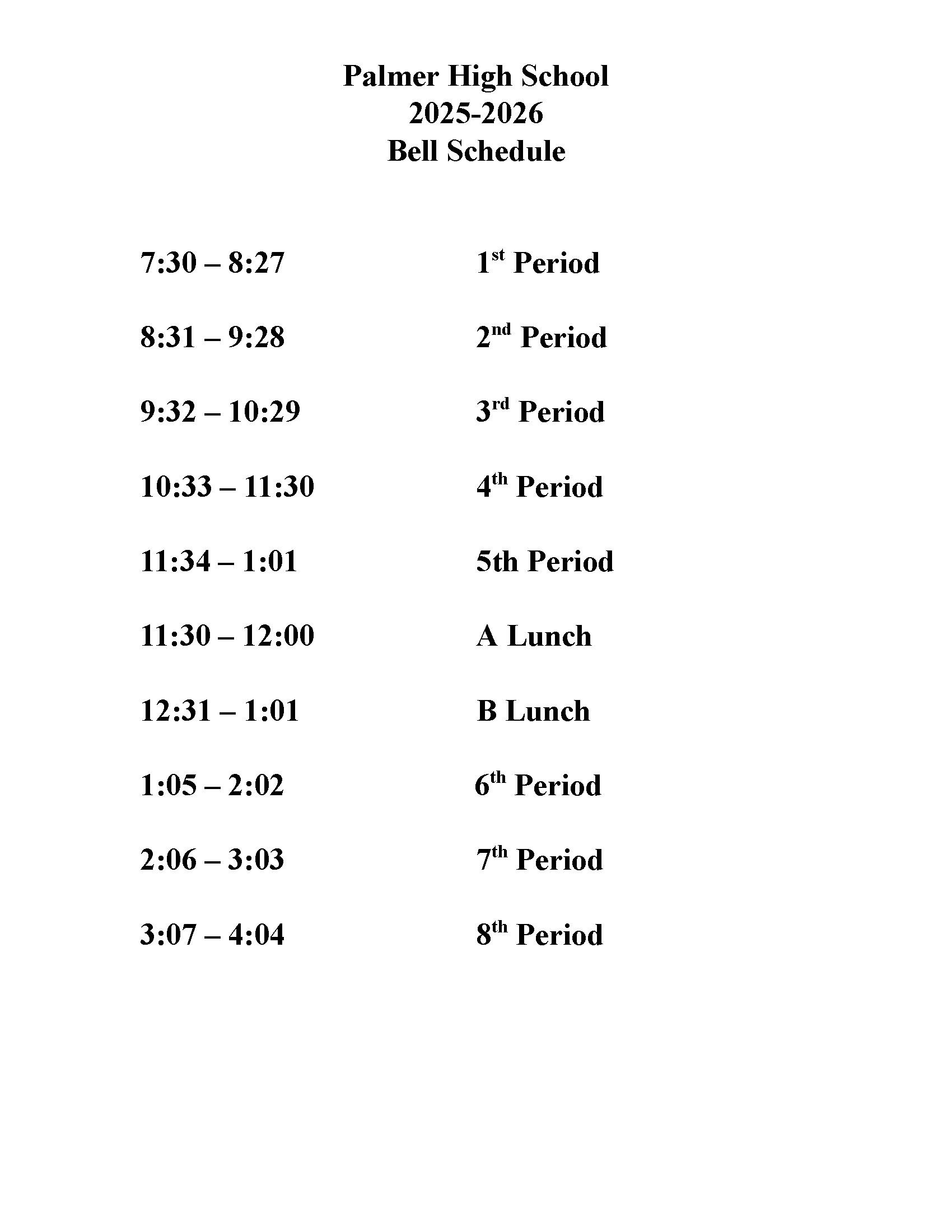 hs bell schedule