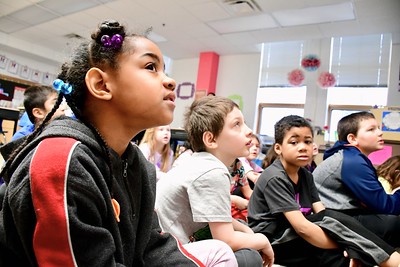 Students listening to their teacher in Elementary School