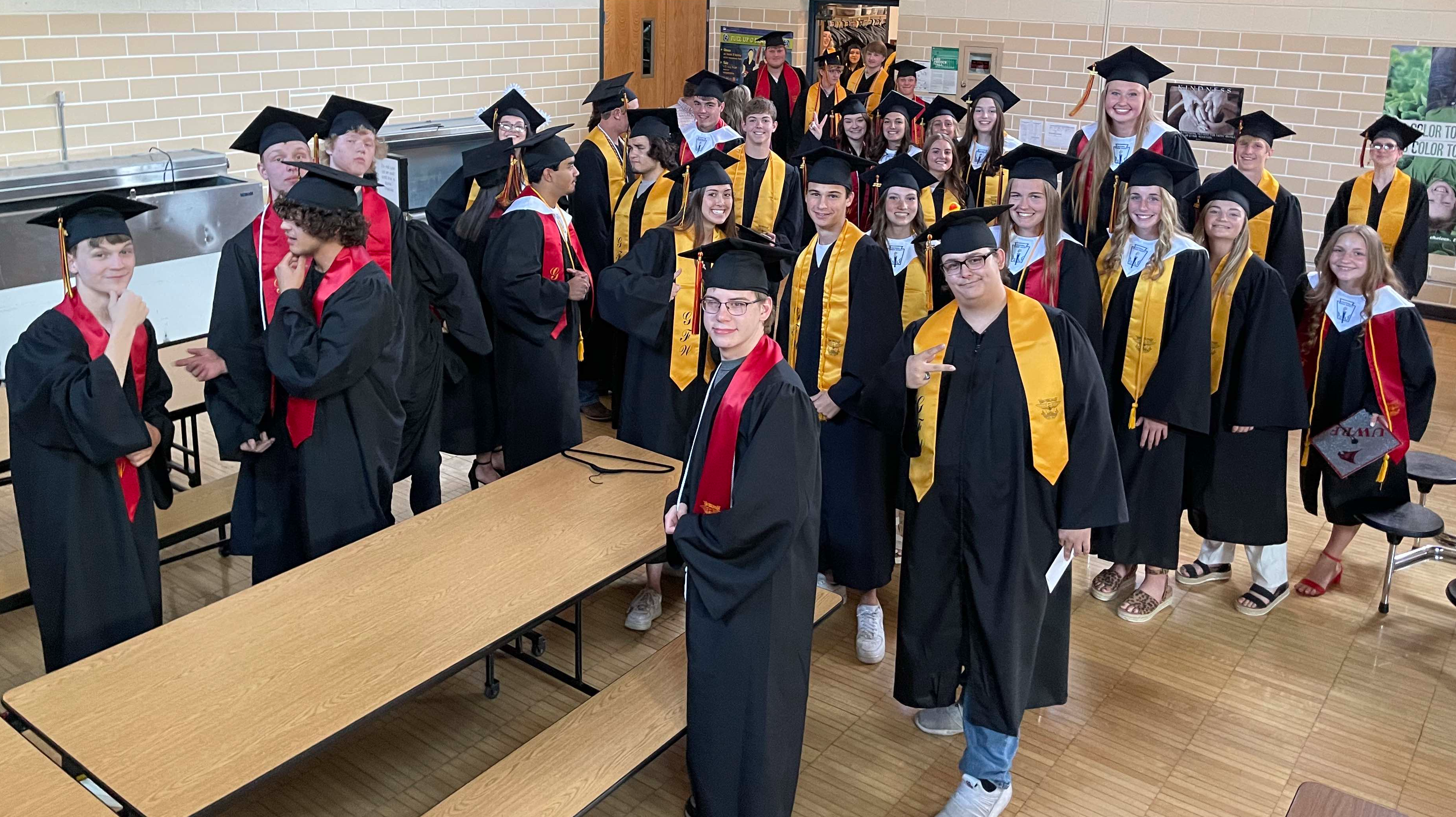 The graduating class of 2022 in their caps and gowns