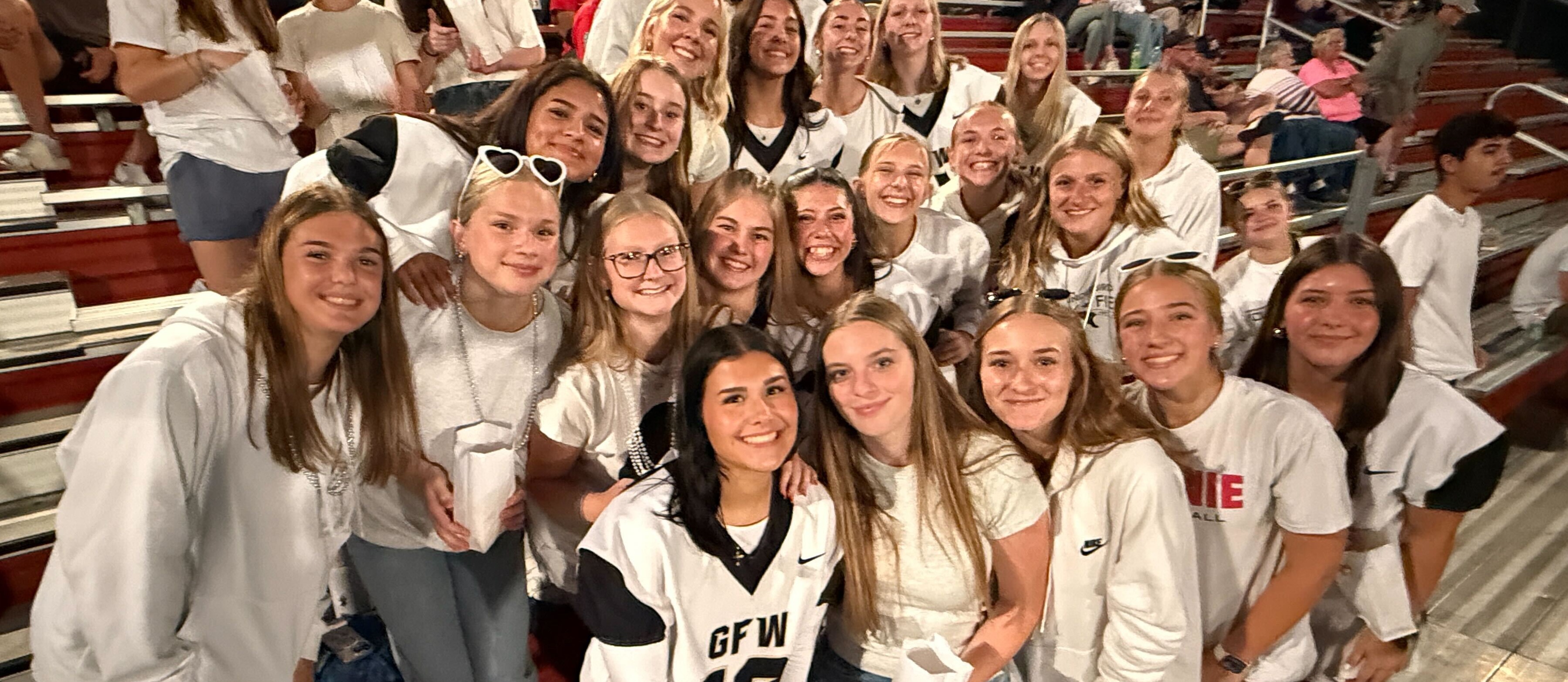 Students at football game