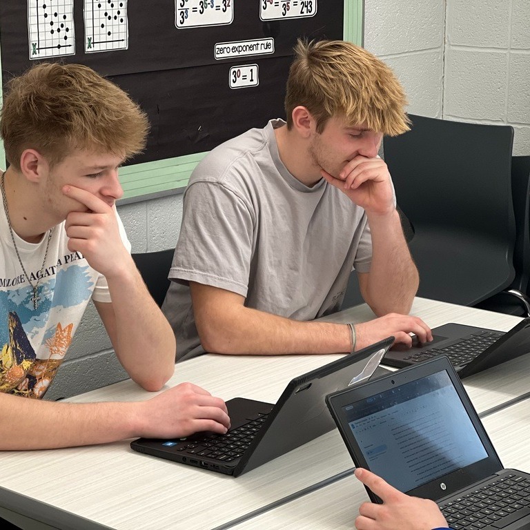 Students working on laptops