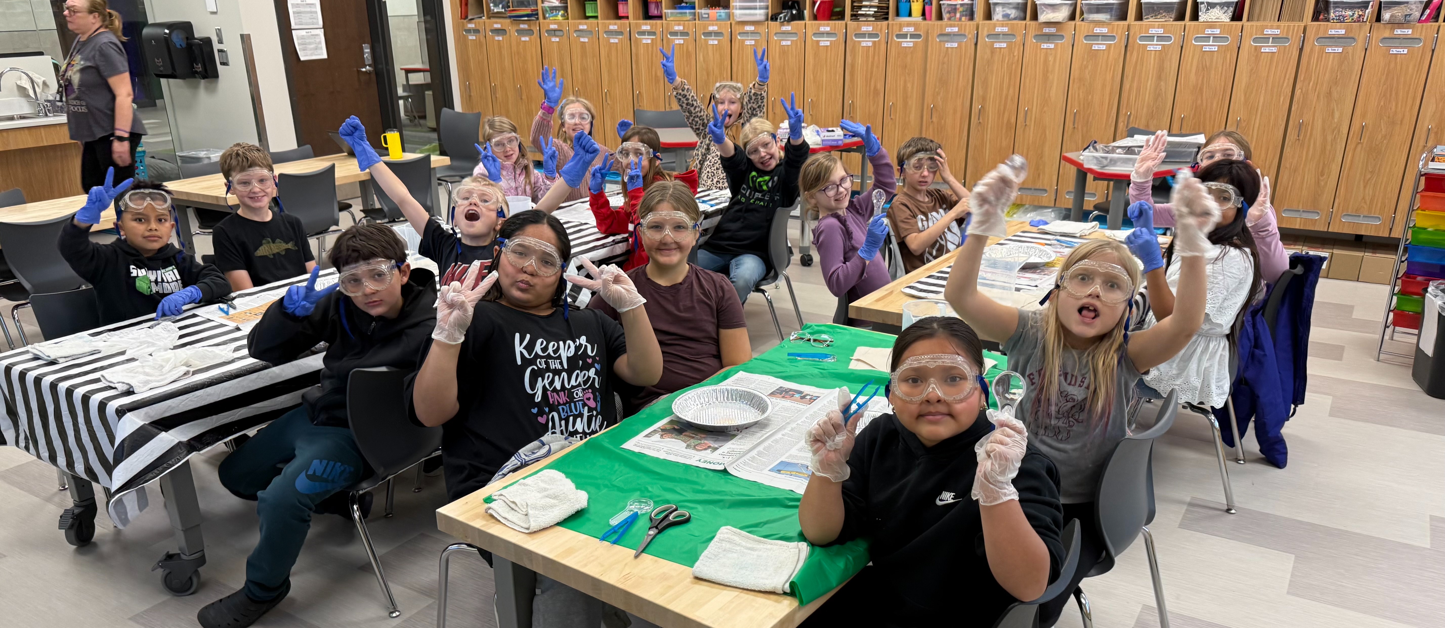 Class room of students in lab equipment