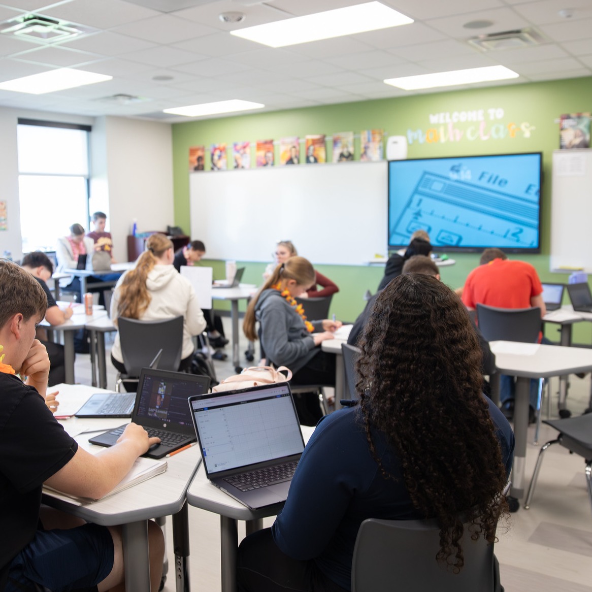 Students working on Laptops