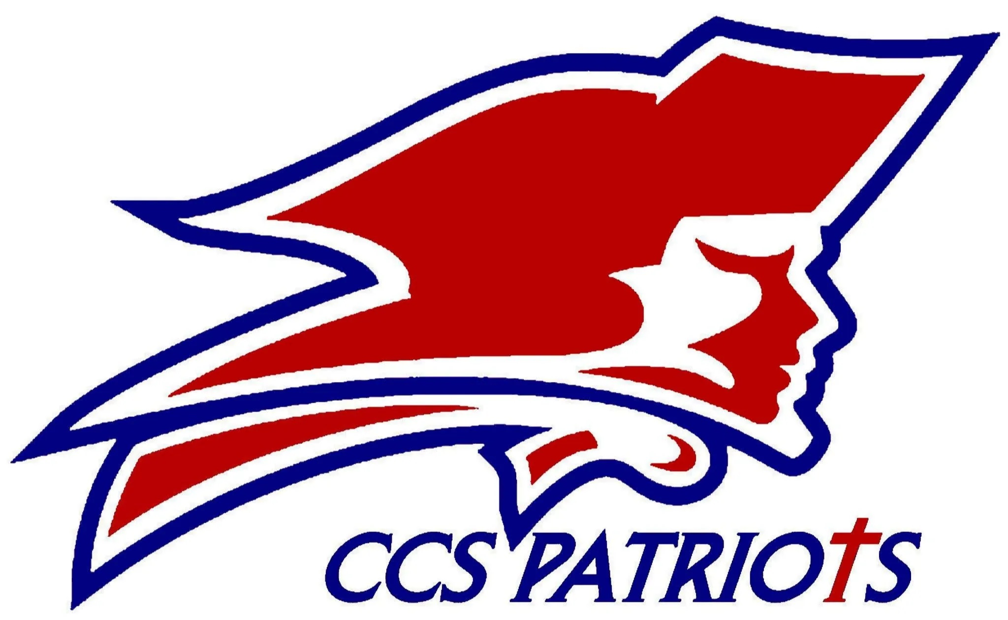 Calumet athletic logo in red white and blue