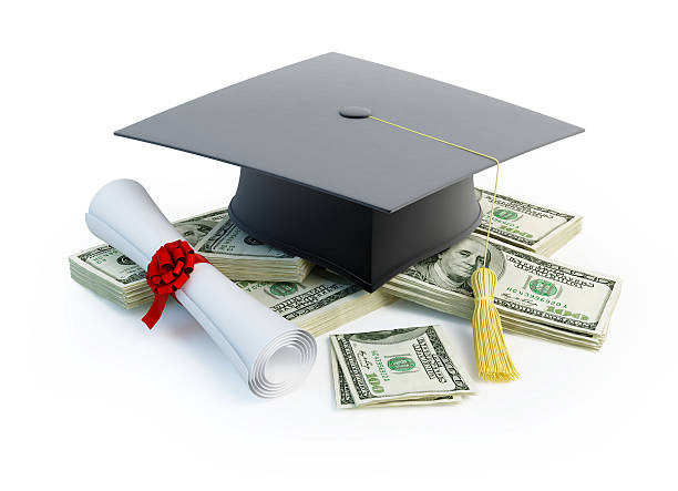 graduation cap with money