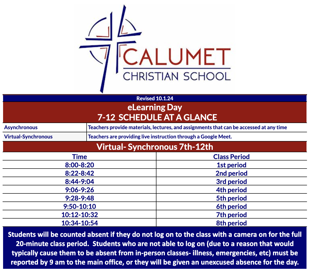 Elearning schedule