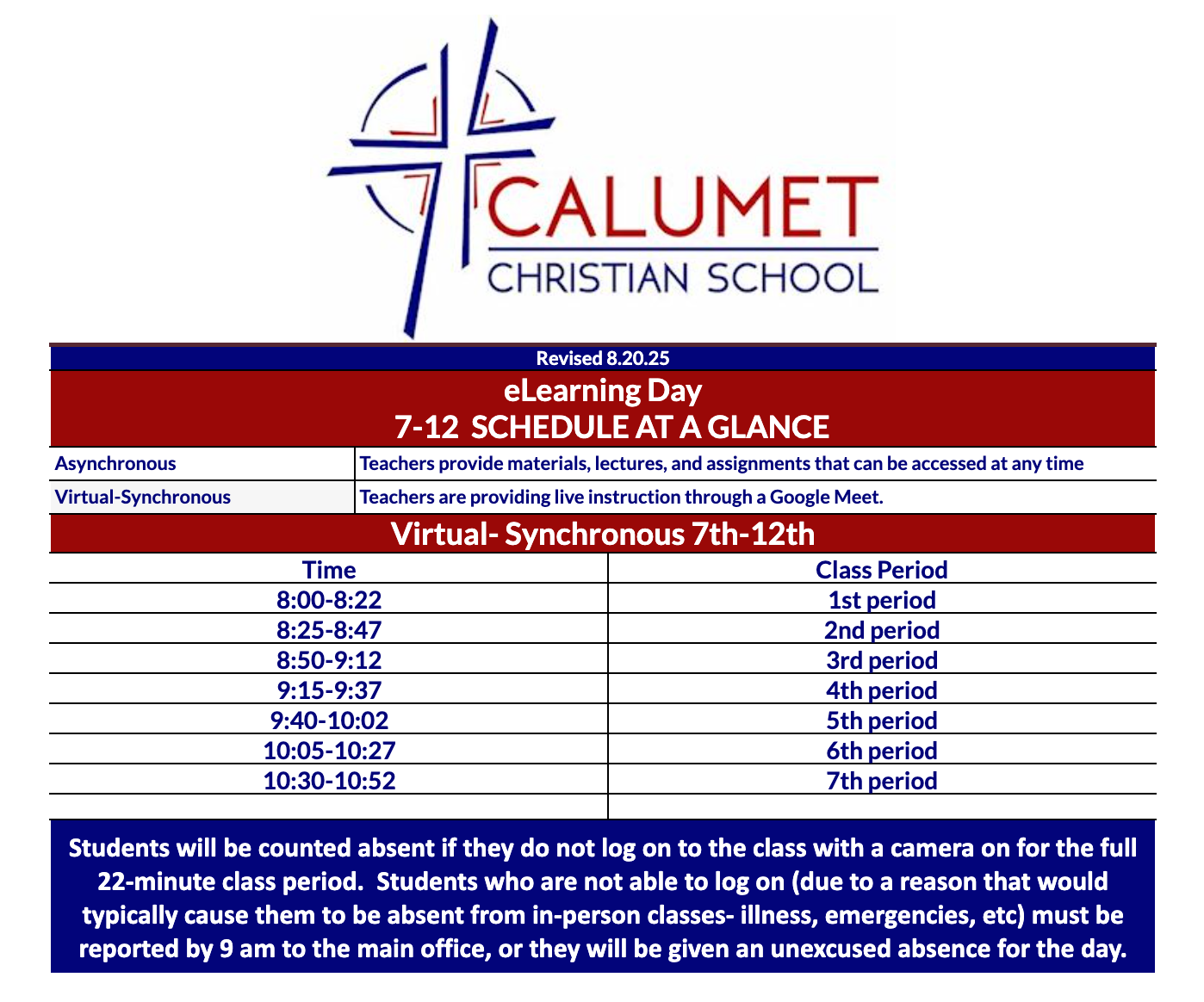 Elearning schedule