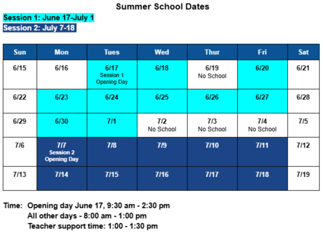 MSHS Summer School 2025Dates