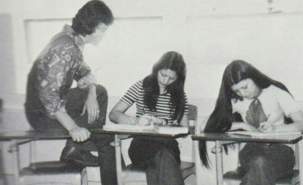 Students working in the classroom