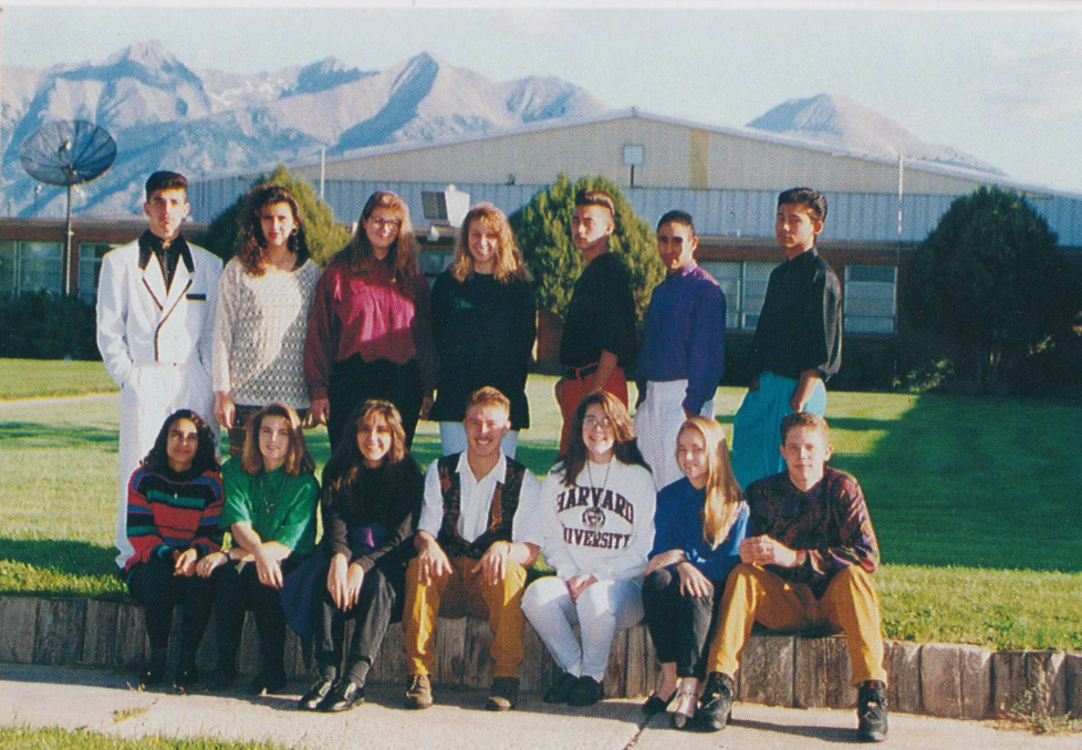 A student group picture outside