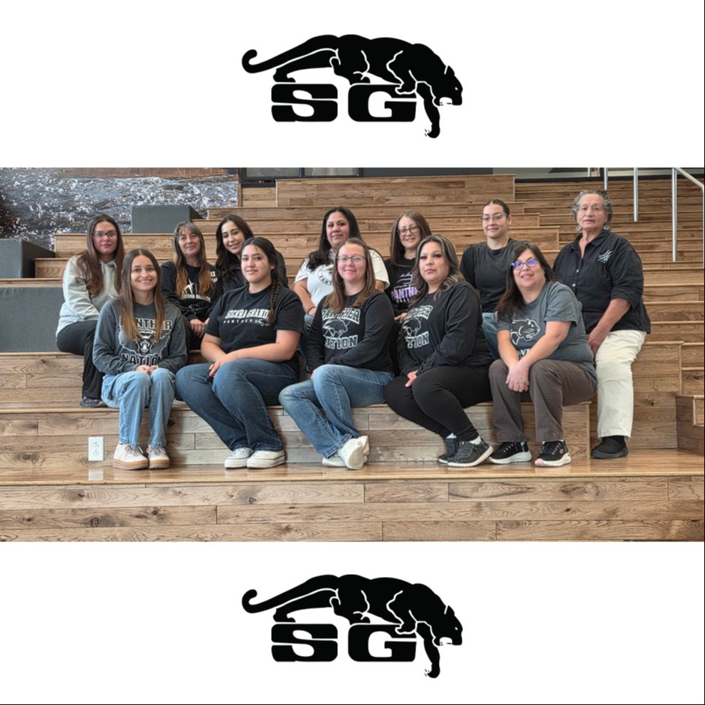 Paraprofessional teachers sitting down on stairs posing for a group photo