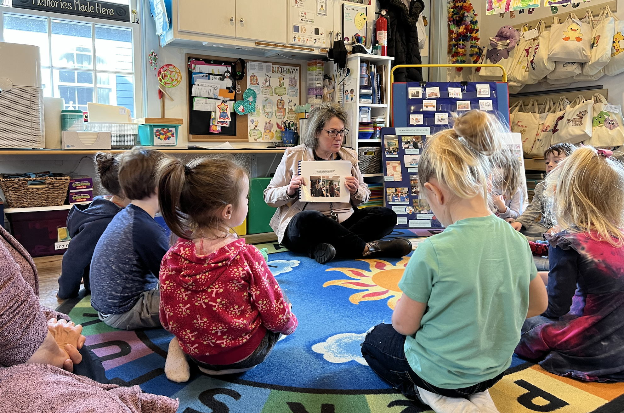 Principal Beth Hutchins visits local child care centers in the Spring to introduce the children to Village Elementary School. 