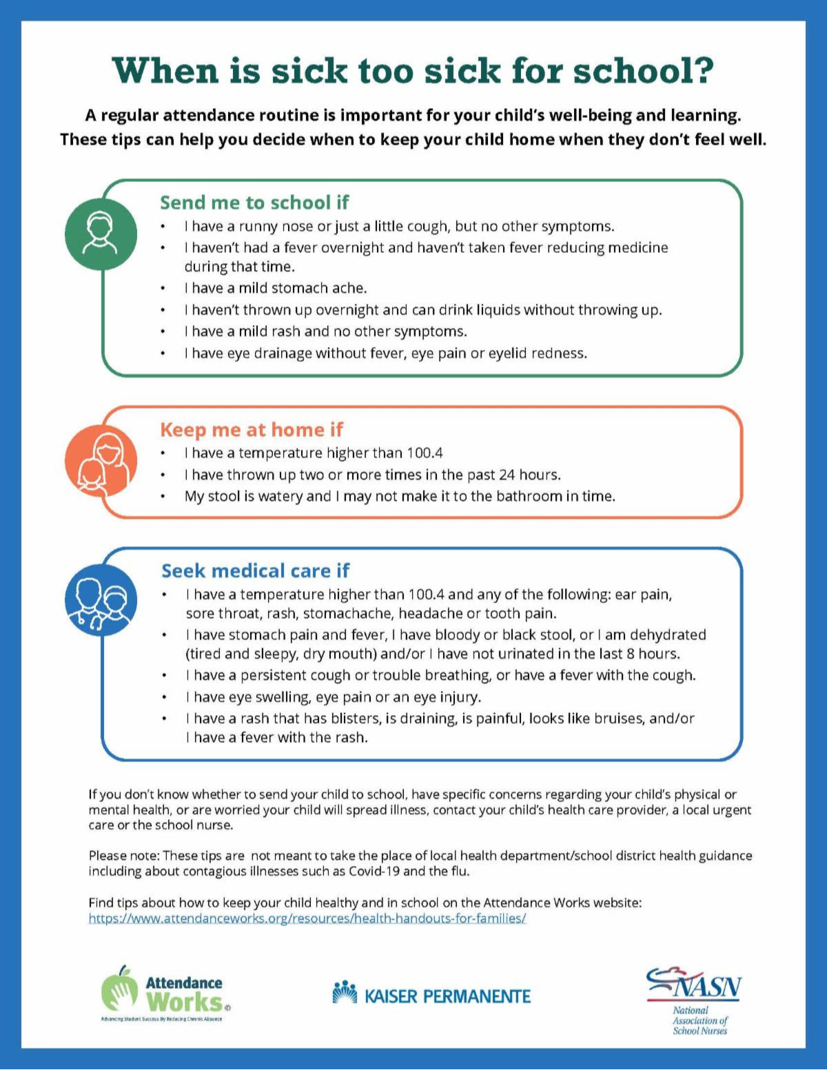 When is sick too sick for school?