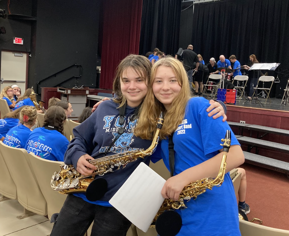 YMS Jazz Band members get ready to perform. 