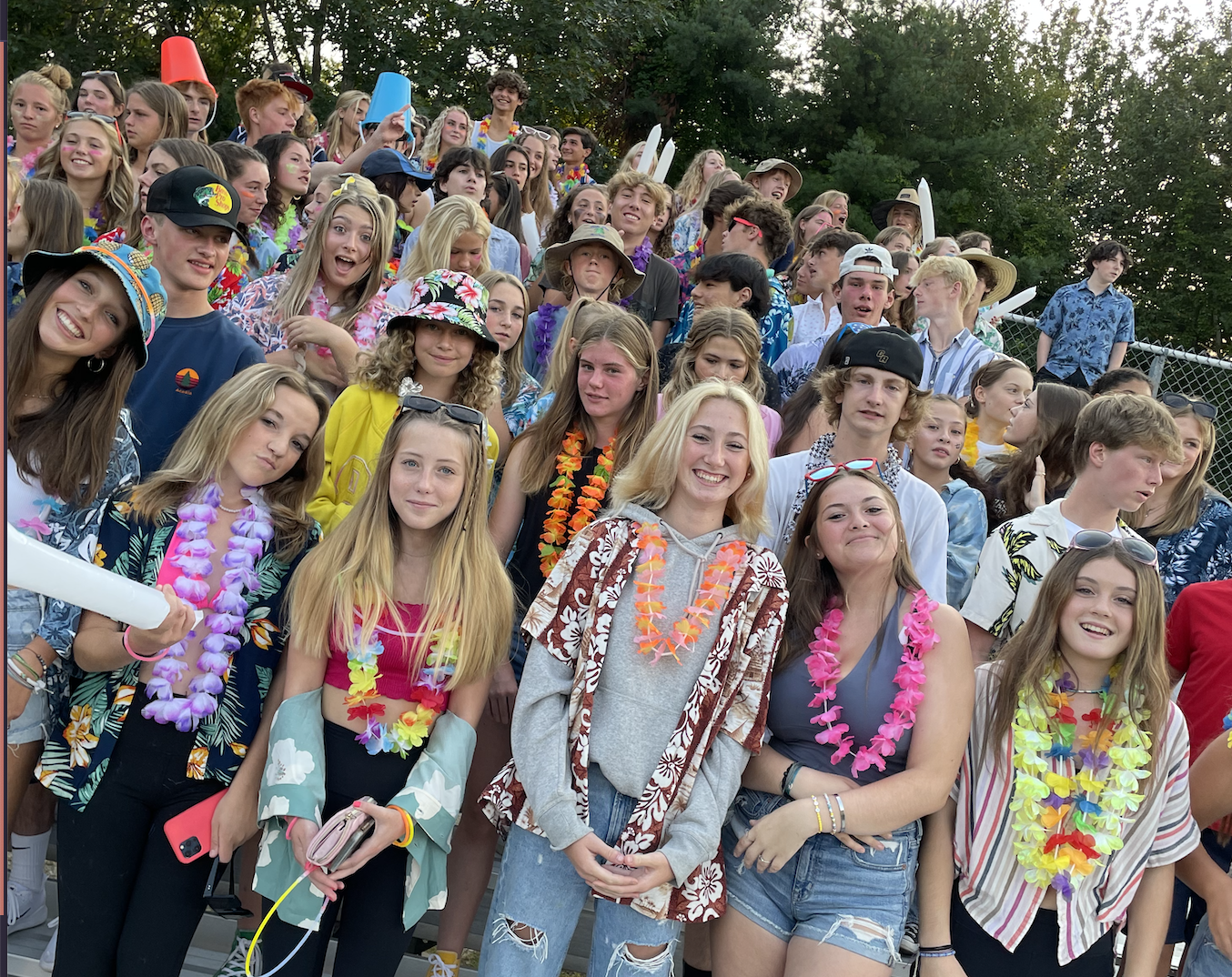 students at a football game