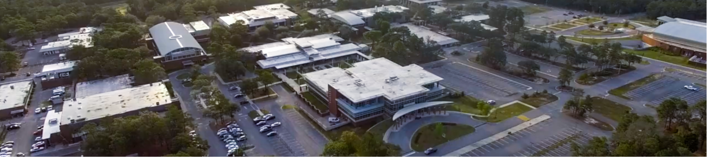 Aerial shot of Collegiate High School at Northwest Florida State College