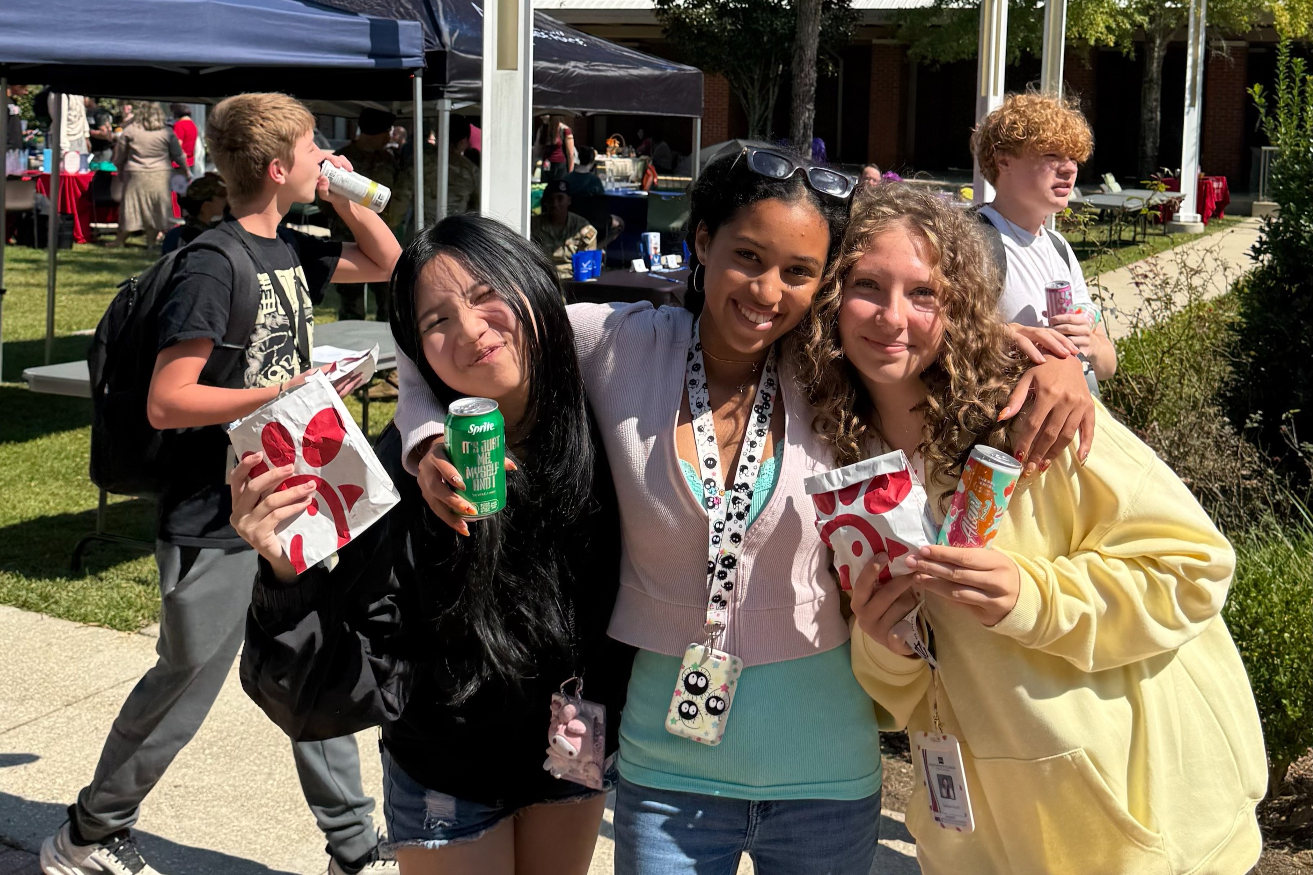 students outside