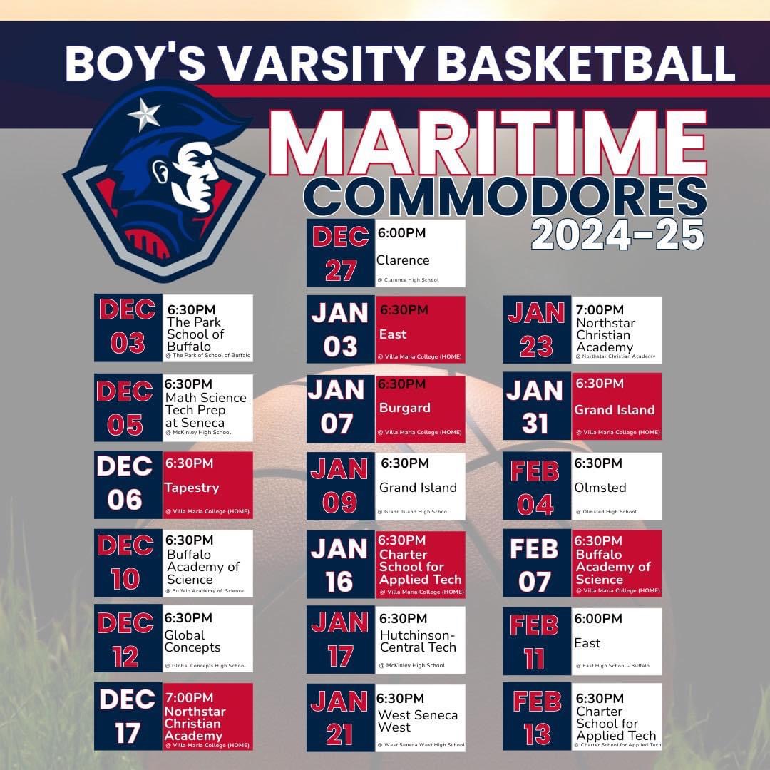 boys varsity schedule