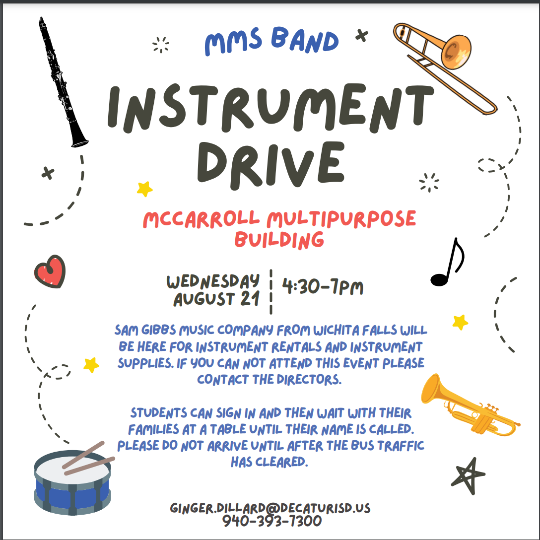 Band Flyer for Instrument Drive