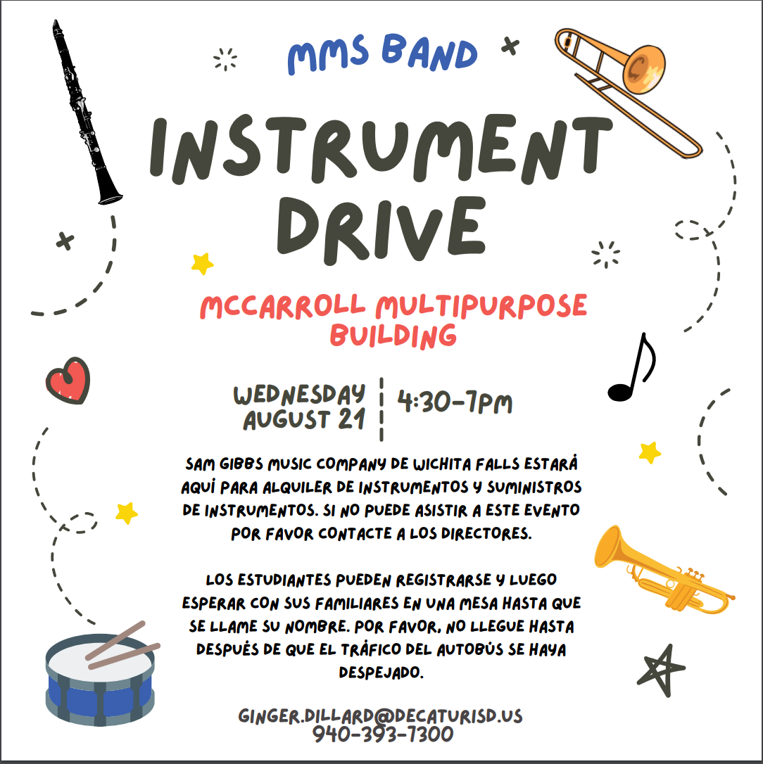 Band Flyer for Instrument  in Spanishdrive