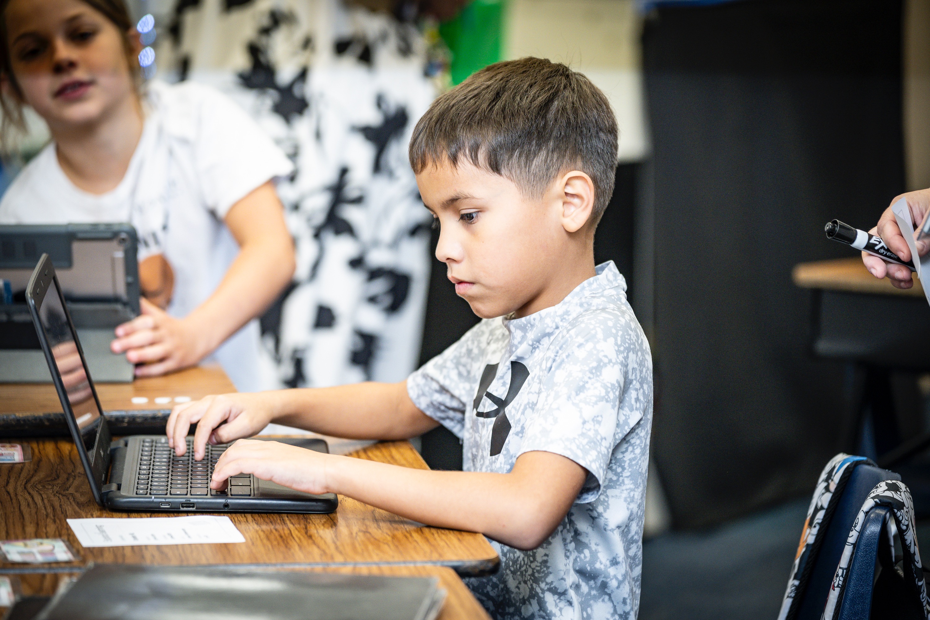 Photo of a student in class