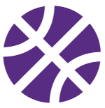 A purple basketball icon