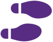 2 purple footprints symbolizing walking
