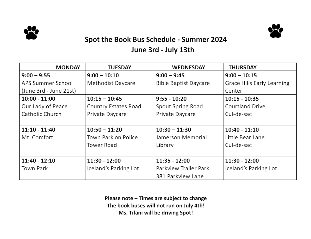 Spot Book Bus Summer 2024