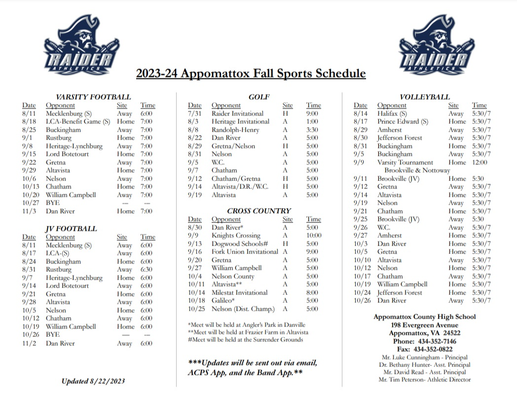 Athletics Appomattox County High School