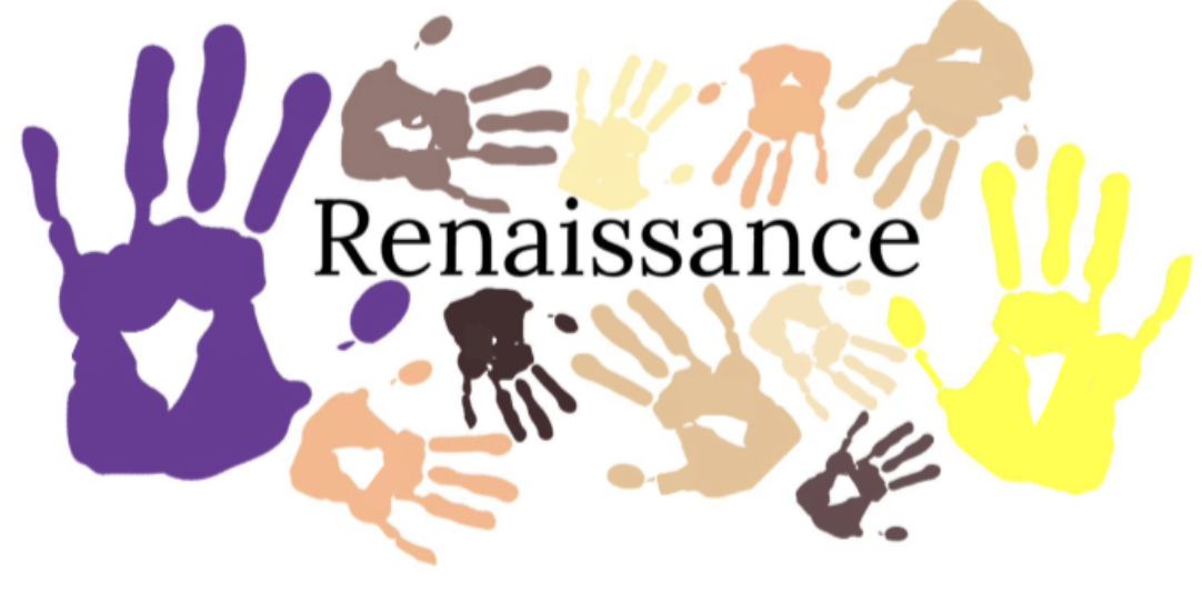 title reinaissance with painted hands around