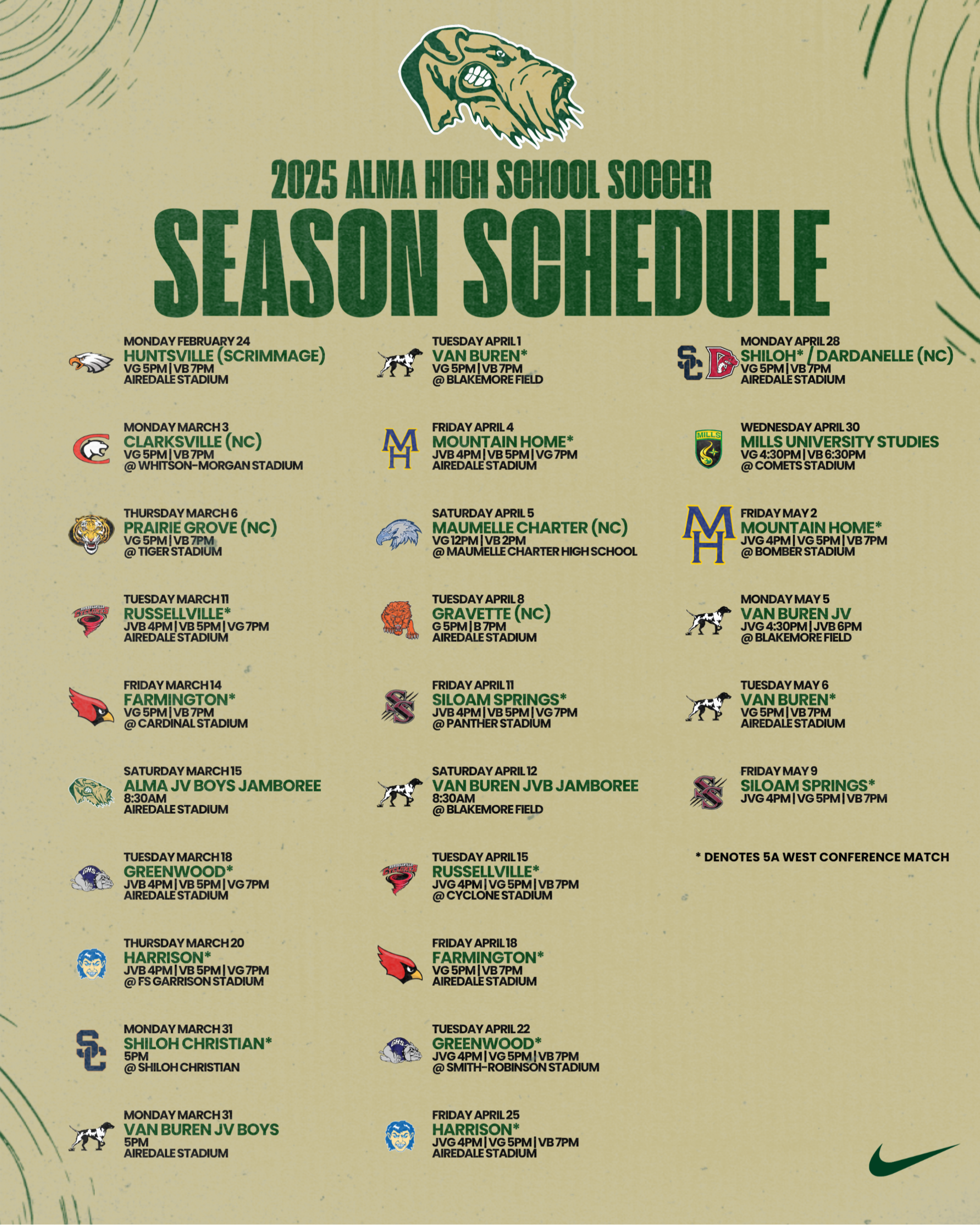 Soccer Schedule Graphic