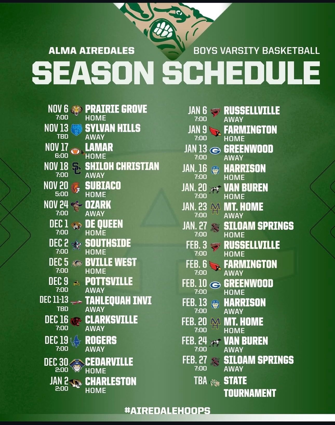 25-26 Season Schedule