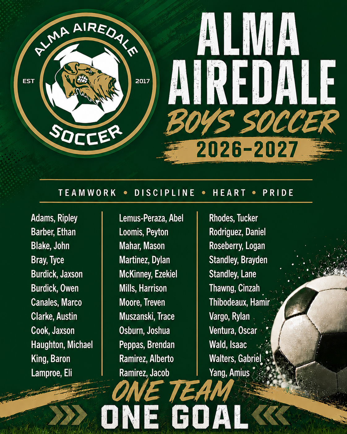 2027 Airedale Boys Soccer Team