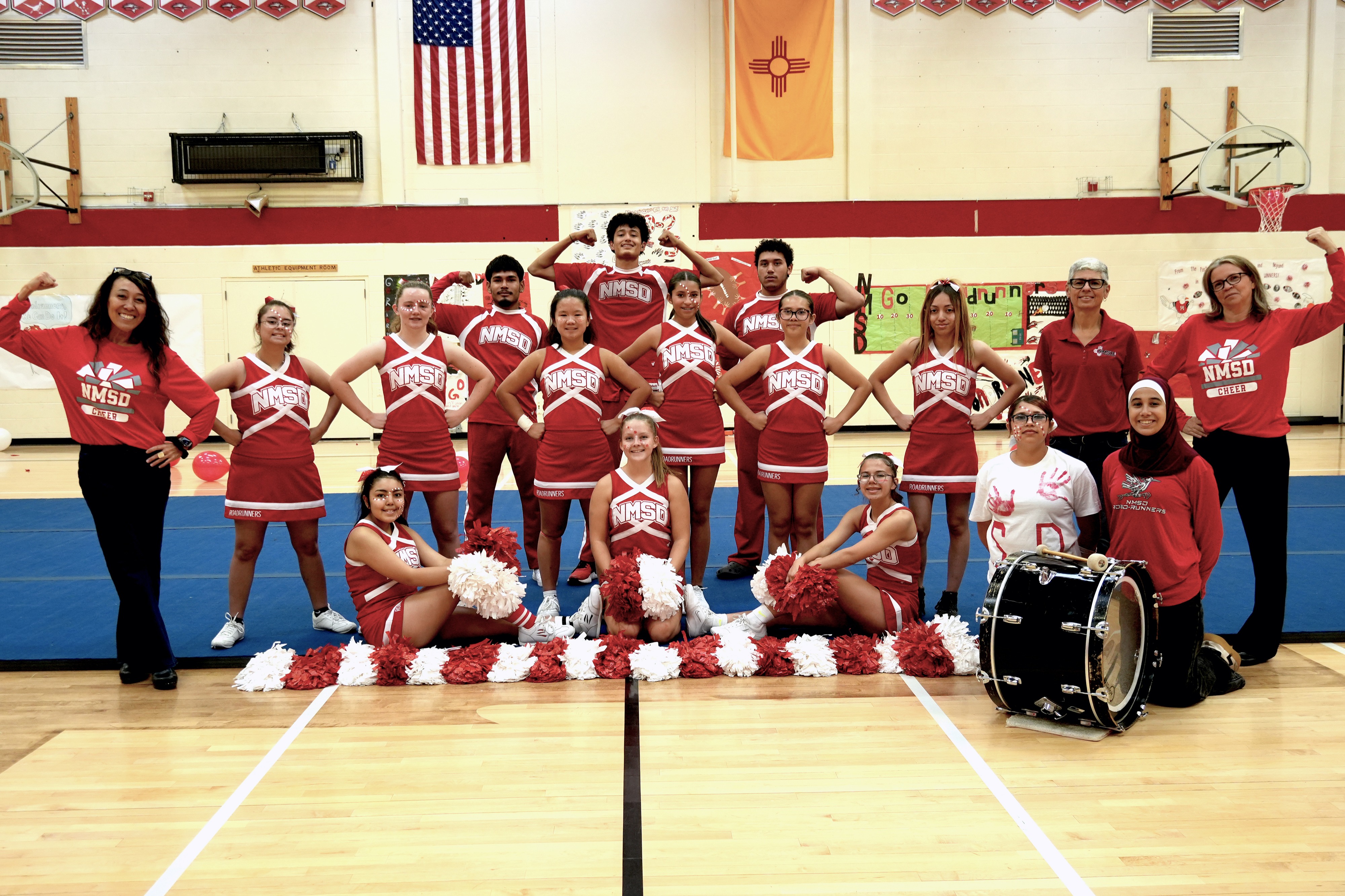 2025-2026 Cheerleading Team with coaches