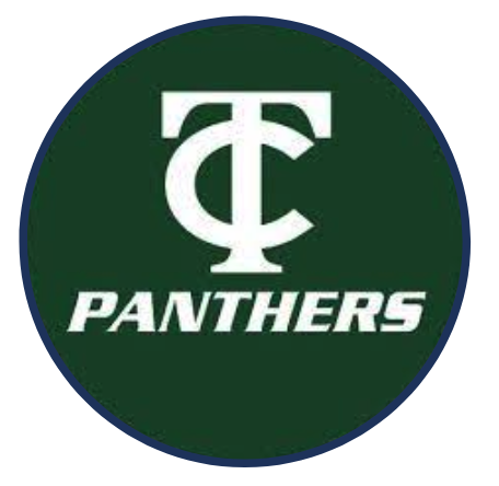Tompkins County Community College - a green and white logo with the word panthers on it