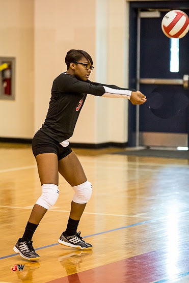 Photo of a volleyball player.