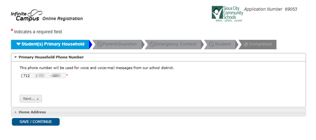 Image of Annual Verification screen in Infinite Campus screen