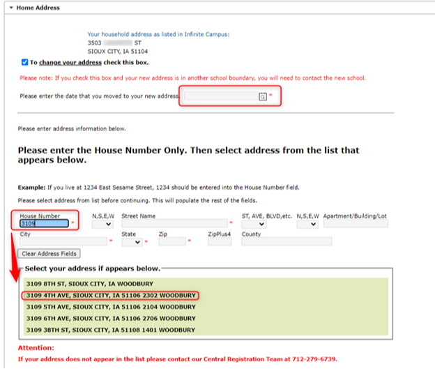 Image of Annual Verification screen in Infinite Campus screen