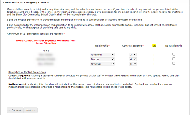 Image of Annual Verification screen in Infinite Campus screen