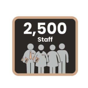 cartoon icon that says 2500 staff