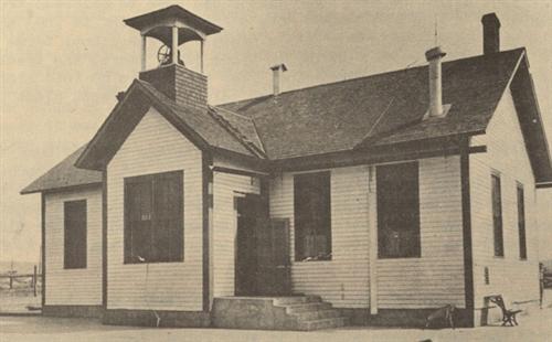  Monument School, built in the 1880's and was in use until the new consolidated school was erected in 1920 Photo courtesy of Lucille Lavelette