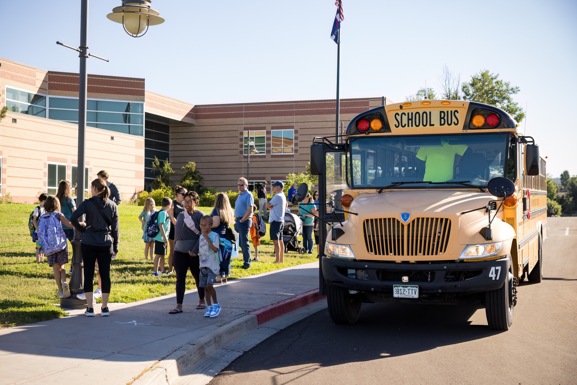 Students loading the bus