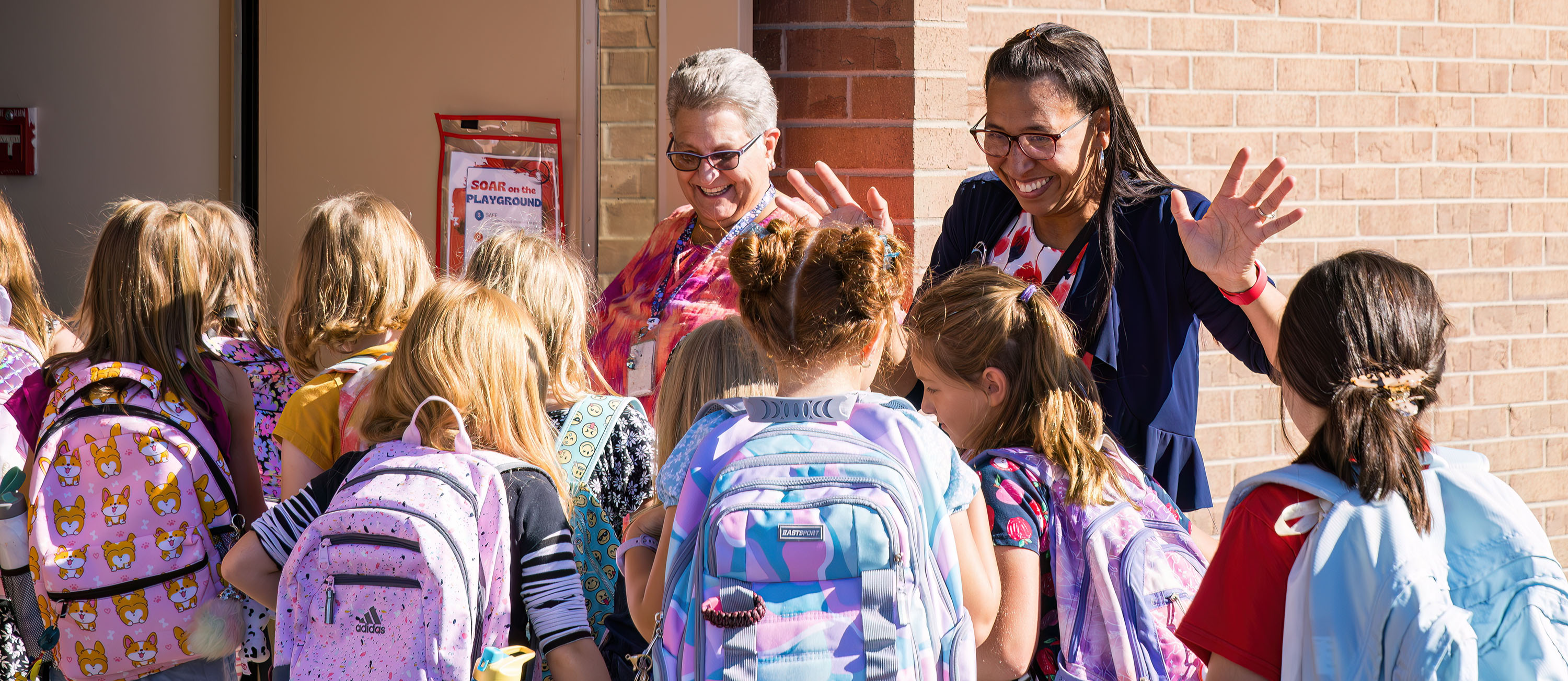 LPES principal greets students