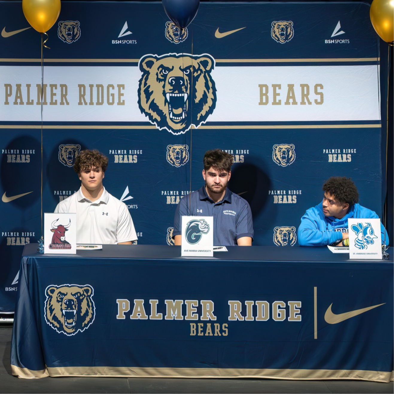 Seniors at PRHS sign letters of intent to play football in college.