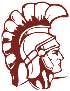 Profile view of Trojan soldier logo, the mascot for Troy School District