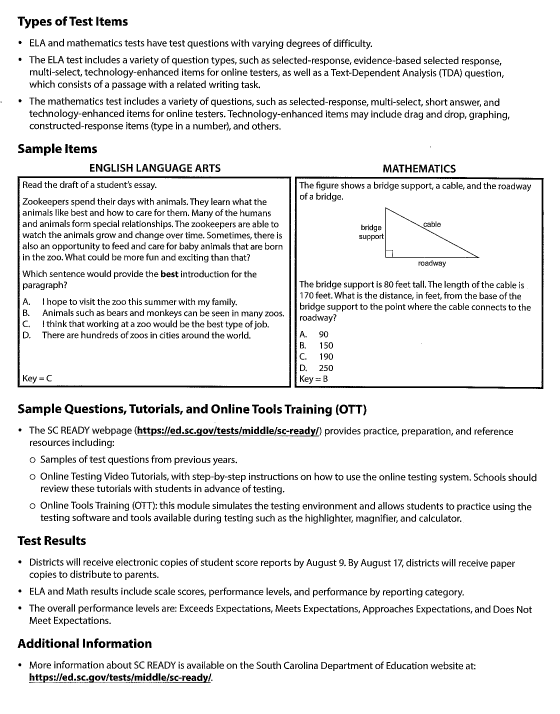 SC READY & SCPASS Assessments brochure info