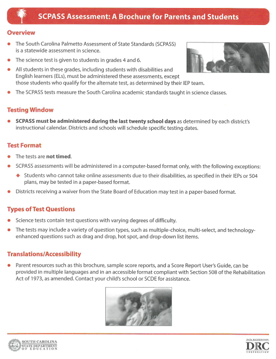 SC READY & SCPASS Assessments brochure info