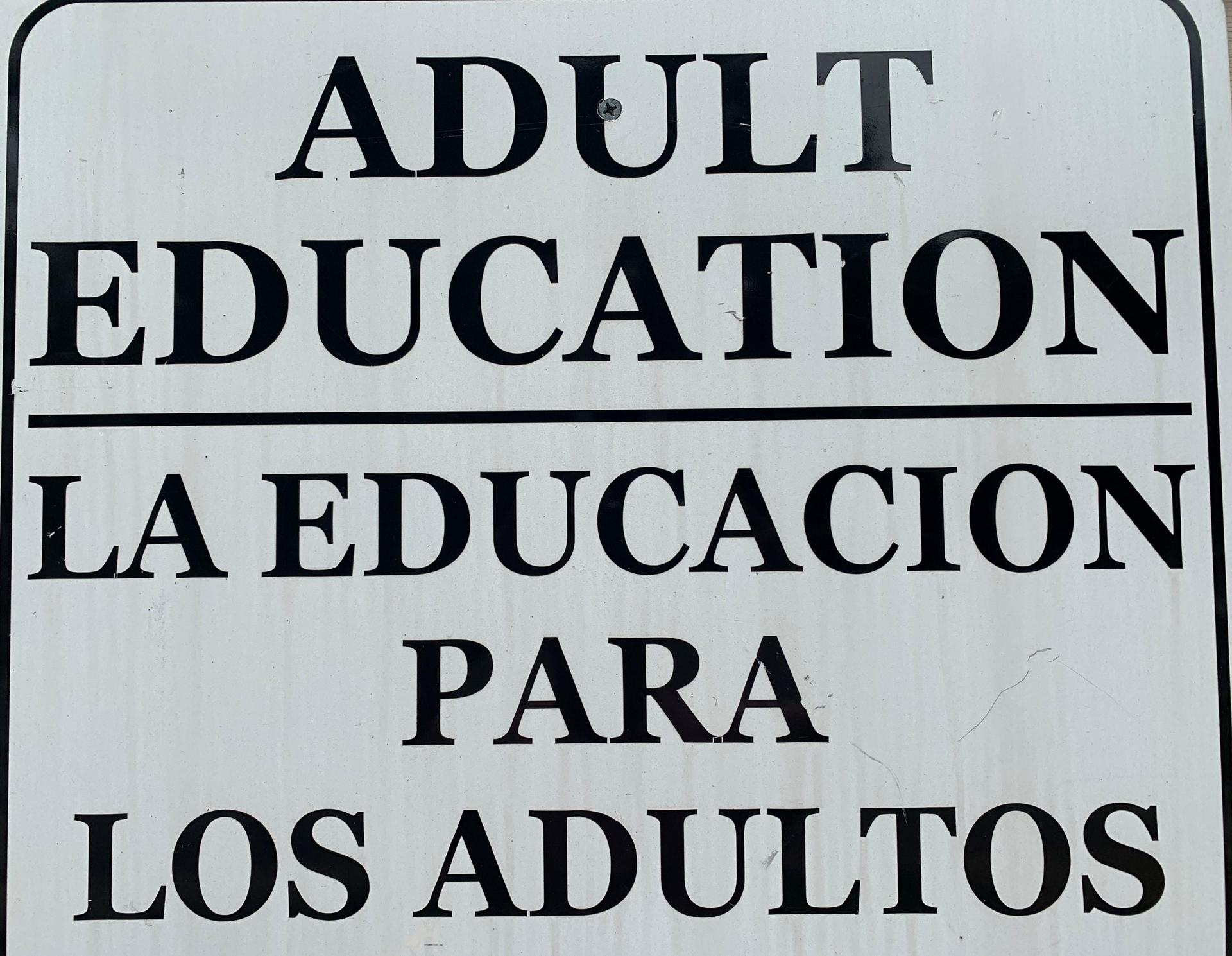 adult education sign