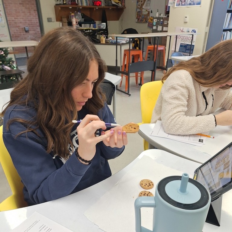Student working in class