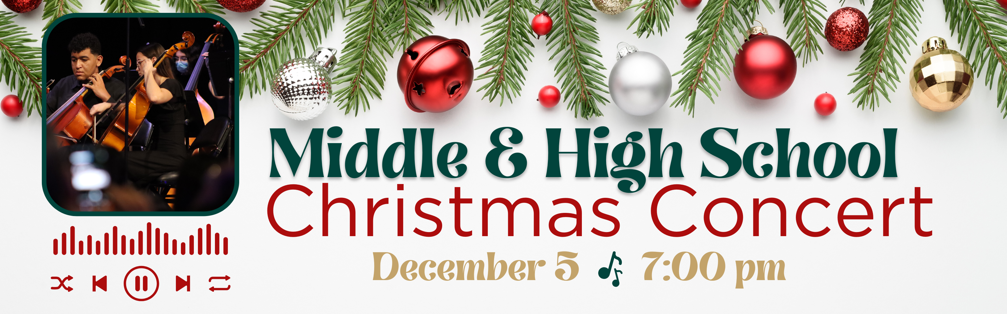 middle and high school Christmas concert December 5